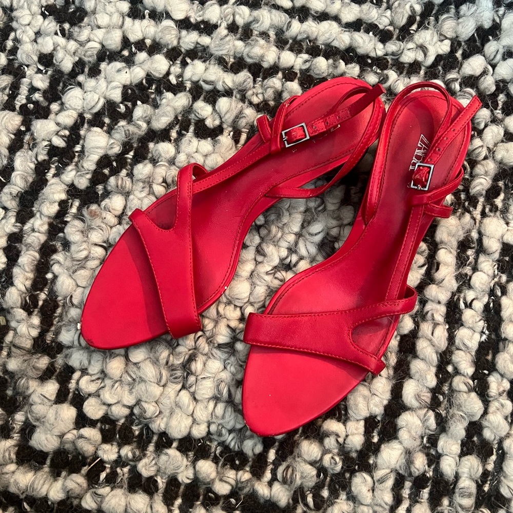 ZARA Red Slingback Sandals